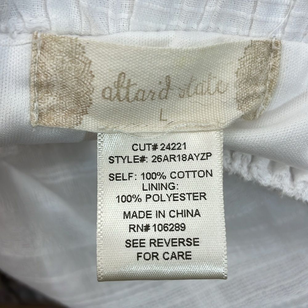 Altar’d State White Ruffled Strap Tired Dress cotton size Large - Picture 8 of 10